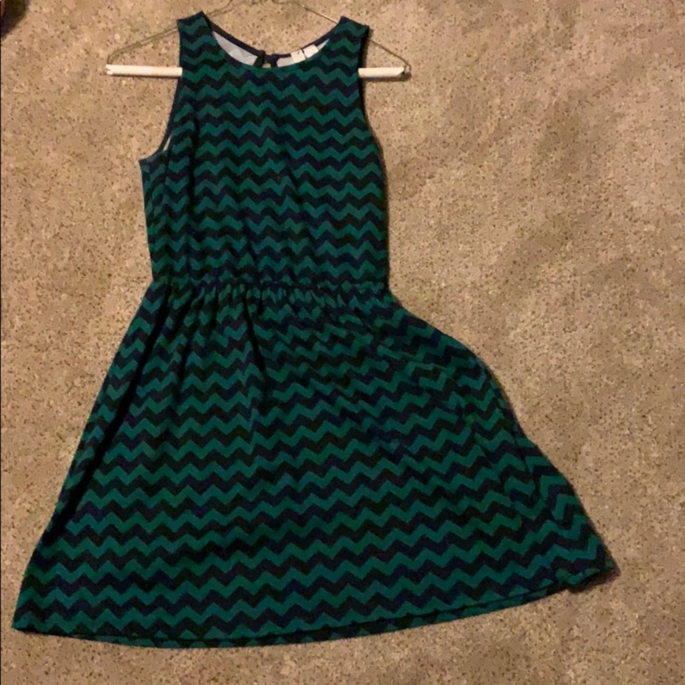 green and black chevron dress!